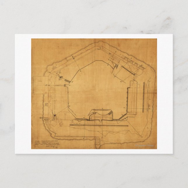 Cartão Postal Batalha de Fort Sumter - Guerra Civil Panorâmica 3 (Frente)