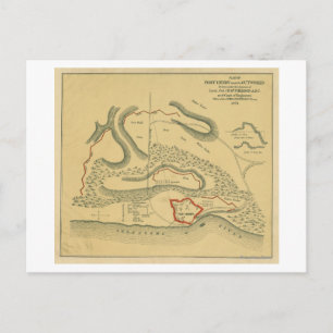 Cartão Postal Batalha de Forte Henry - Mapa Panorâmico da Guerra