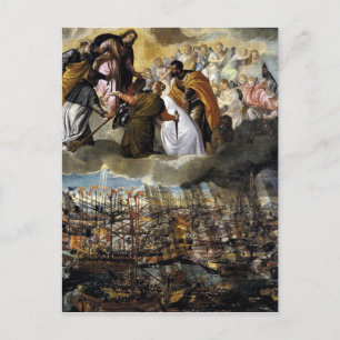 Cartão Postal Batalha de Lepanto por Paolo Veronese