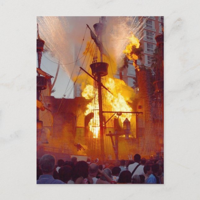 Cartão Postal Batalha de Navio Pirata na Ilha do Tesouro em Vega (Frente)