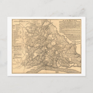 Cartão Postal Batalha de Shiloh - Mapa Panorâmico da Guerra Civi