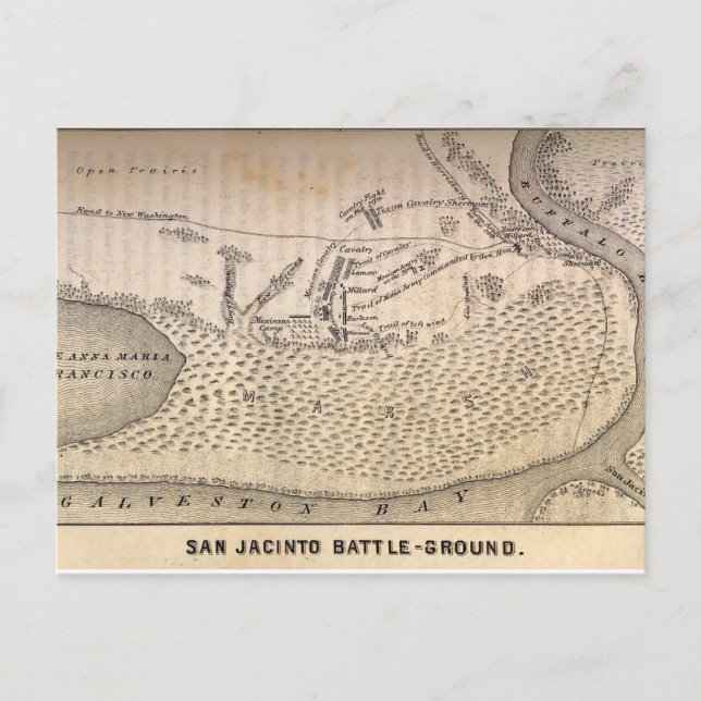 Cartão Postal Batalha do Mapa de San Jacinto (Frente)