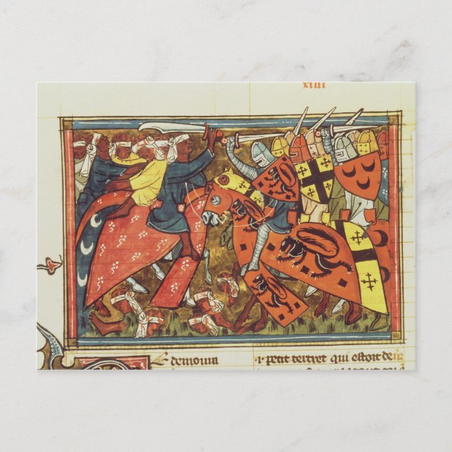 Cartão Postal Batalha entre Cruzados e Muçulmanos (Frente)