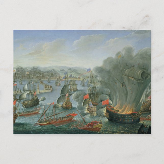 Cartão Postal Batalha Naval com a frota espanhola (Frente)