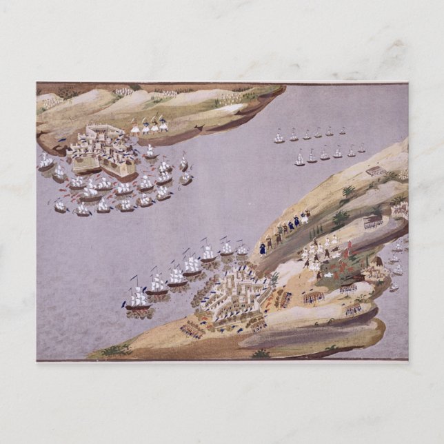 Cartão Postal Batalhas para as ilhas de Creta e Samos, placa (Frente)