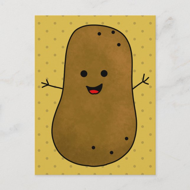 Cartão Postal Batata Feliz Fofa (Frente)