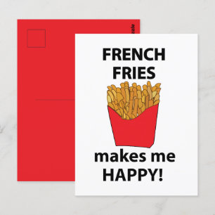 Cartão Postal Batata Frita Me Faz Feliz Batata Frita