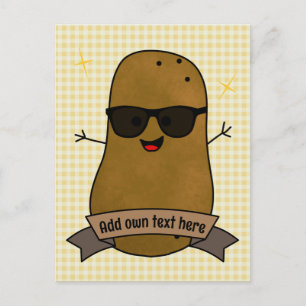 Cartão Postal Batata Personalizada Divertida Feliz e Legal 