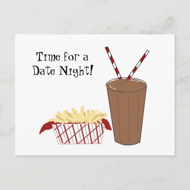 Cartão Postal Batatas Fritas e um Milkshake (Frente)