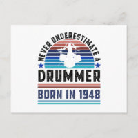 Baterista nascido em 1948 Presente de Bateria para