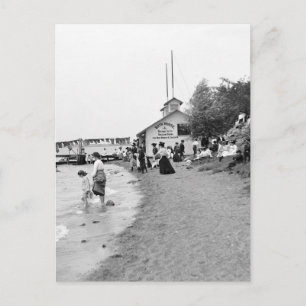 Cartão Postal Bath House, Ilha Bois Blanc, MI 1903