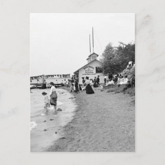 Cartão Postal Bath House, Ilha Bois Blanc, MI 1903