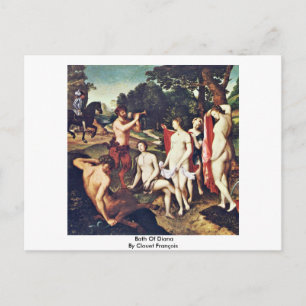Cartão Postal Bath Of Diana Por Clouet François