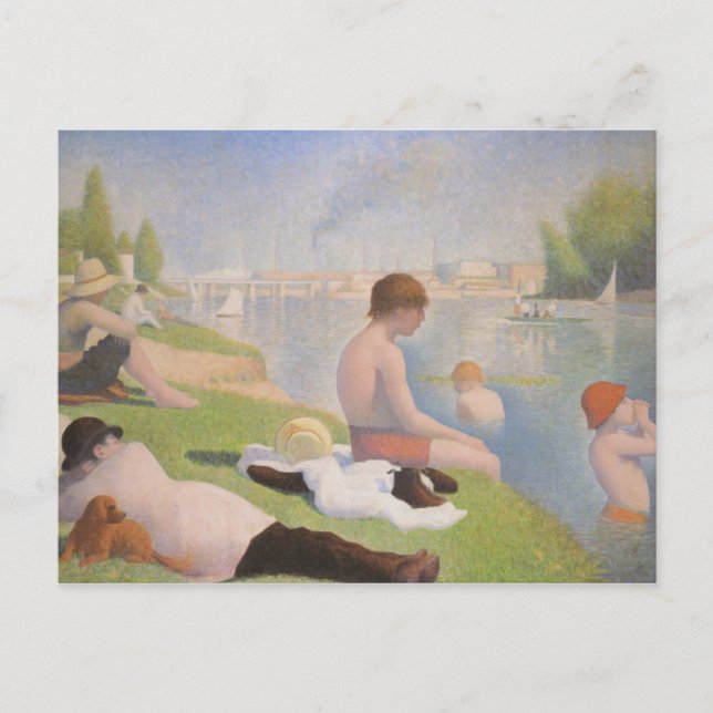 Cartão Postal Bathers em Asnieres por Georges Seurat (Frente)