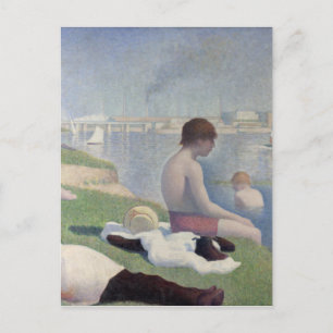 Cartão Postal Bathers Georges Seurat Neo Impressionista