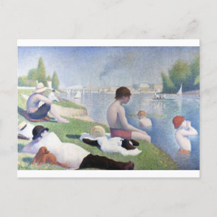 Cartão Postal Bathers na pintura de Asnières por Georges Seurat