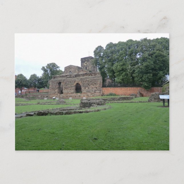Cartão Postal Bathhouse romano em Leicester, Inglaterra (Frente)