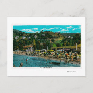 Cartão Postal Bathing Beach em Avalon, Ilha Catalina