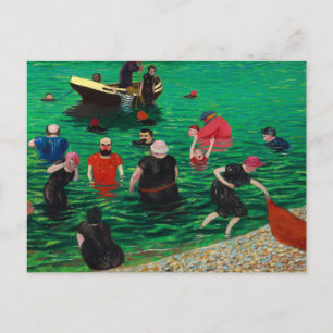 Cartão Postal Bathing in Etretat, 1899 por Felix Vallotton