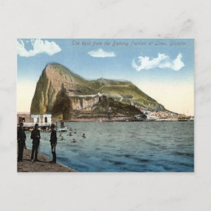Cartão Postal Bathing Pavilion, Linea, Rock de Gibraltar Vintage