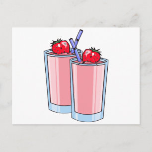 Cartão Postal batido de morango