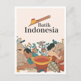 Cartão Postal Batik Java Indonesia Travel