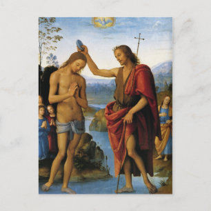 Cartão Postal Batismo do Cristo por Pietro Perugino