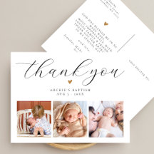 Batismo Simples Moderno Elegante Rótulo Foto Agrad