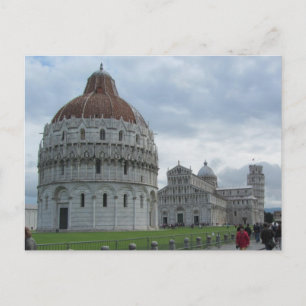 Cartão Postal Batistério e Torre de Pisa