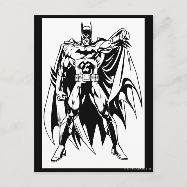 Cartão Postal Batman Black and White Front (Frente)