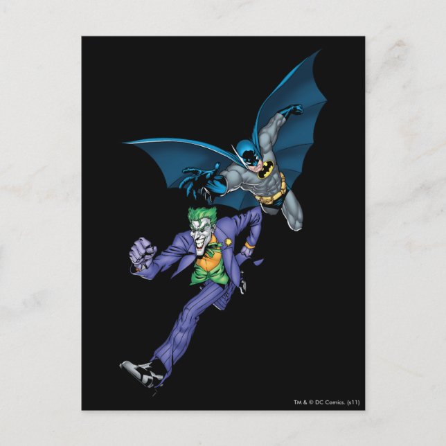 Cartão Postal Batman e Joker com arma (Frente)