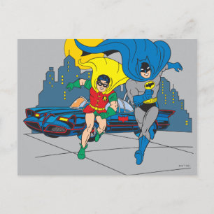 Cartão Postal Batman E Robin Running