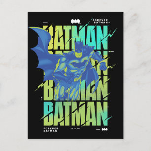 Cartão Postal Batman Elétrico A Correr Através Da Tipografia