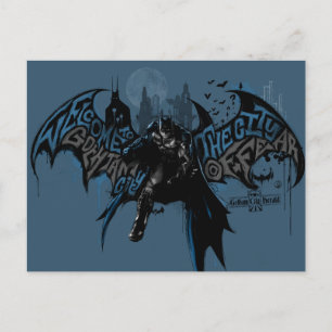 Cartão Postal Batman Gotham City Paint Drip Graphic