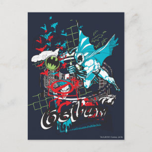 Cartão Postal Batman Gotham Guardian Lineart Collage