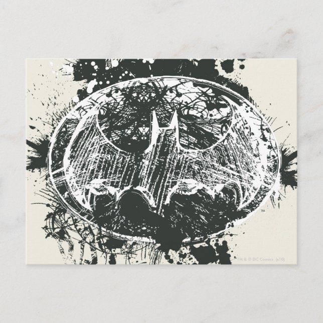 Cartão Postal Batman Grunge Splatter Sketch (Frente)