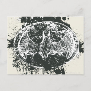 Cartão Postal Batman Grunge Splatter Sketch