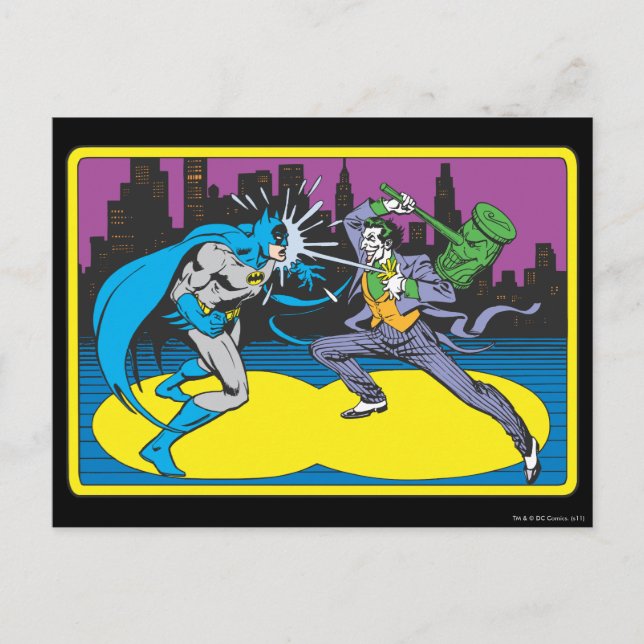 Cartão Postal Batman Luta Contra o Jogo (Frente)