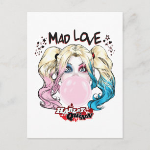 Cartão Postal Batman   Mad Love Harley Quinn Chewing Bubble Gum