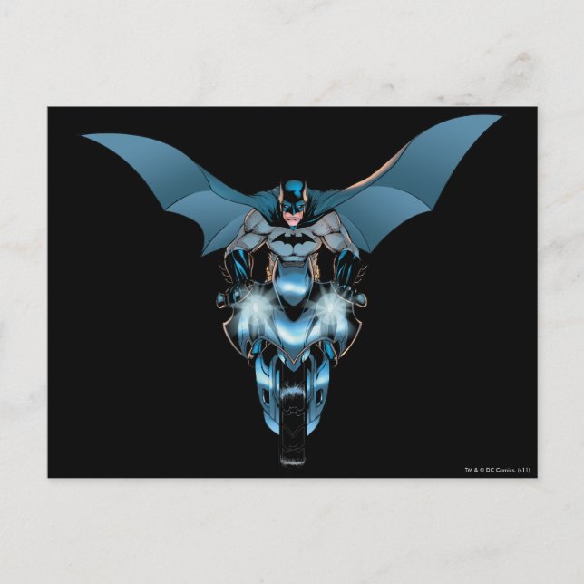 Cartão Postal Batman na bicicleta com capa (Frente)