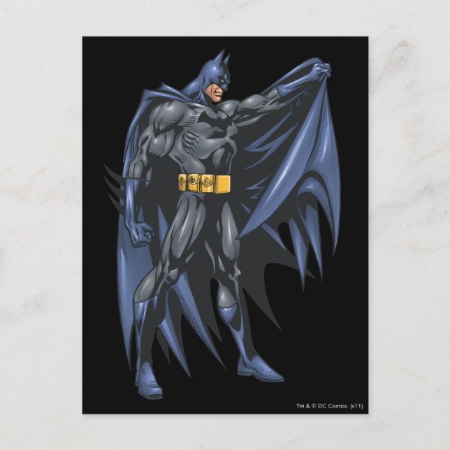Cartão Postal Batman segura capa (Frente)