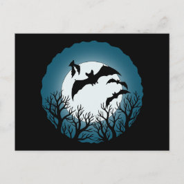 Cartão Postal Bats and Trees Against the Moon