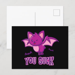 Cartão Postal Bats de Vampiro bonitos e Dias de as Bruxas engraç