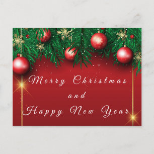 Cartão Postal Baubles e Green Garland de Natal