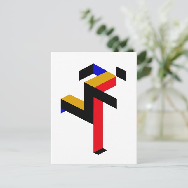 Cartão Postal Bauhaus Running Man Poster (Em pé/Frente)