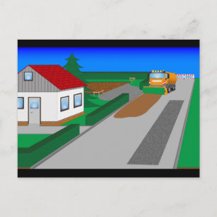 Cartão Postal Baustelle mit Kehrmaschine
