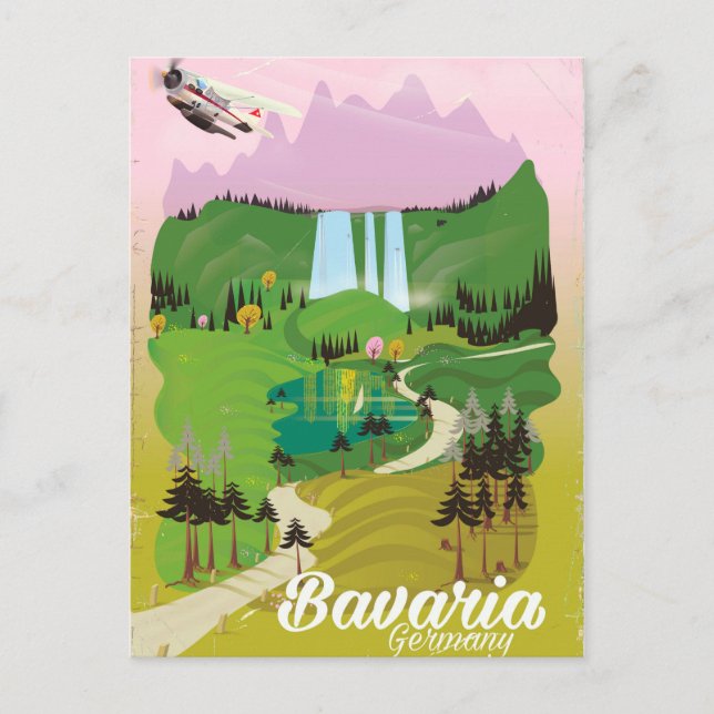 Cartão Postal Baviera paisagem viagem impressão Alemanha (Frente)