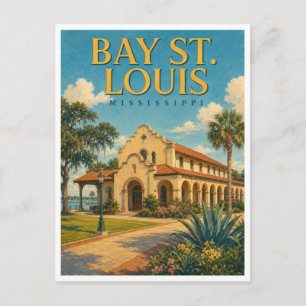 Cartão Postal Bay St. Louis Mississippi Historic Depot GeoSaga