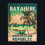 Cartão Postal Bayahibe República Dominicana - Retro Vintage 60s<br><div class="desc">Design de praia de Bayahibe. Bayahibe é uma cidade de resort na costa Caribe da República Dominicana. Design sunset com sua praia e mar de DR favoritos,  adequado para amantes de praia dominicanos,  especialmente aqueles que amam Bayahibe Beach.</div>
