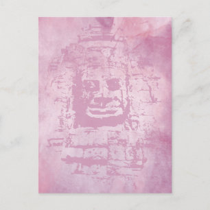 Cartão Postal Bayon Face Rosa